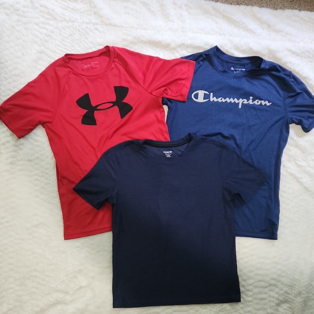 Under Armour Red Kids Tee with Black Logo